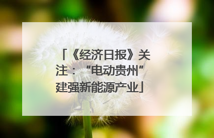 《经济日报》关注：“电动贵州”建强新能源产业
