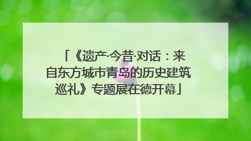 《遗产·今昔·对话：来自东方城市青岛的历史建筑巡礼》专题展在德开幕