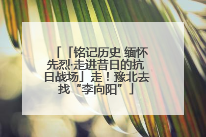 「铭记历史 缅怀先烈·走进昔日的抗日战场」走！豫北去找“李向阳”