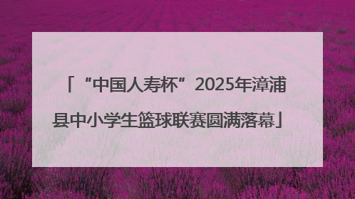 “中国人寿杯”2025年漳浦县中小学生篮球联赛圆满落幕