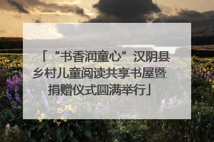 “书香润童心”汉阴县乡村儿童阅读共享书屋暨捐赠仪式圆满举行