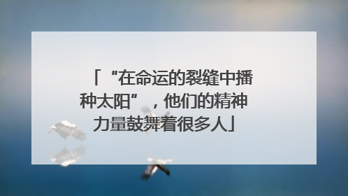 “在命运的裂缝中播种太阳”，他们的精神力量鼓舞着很多人