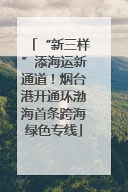“新三样”添海运新通道！烟台港开通环渤海首条跨海绿色专线