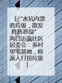 “水坑内漂着垃圾，散发阵阵恶臭” 海口迈瀛社区居委会：系村里宅基地，将派人打捞垃圾