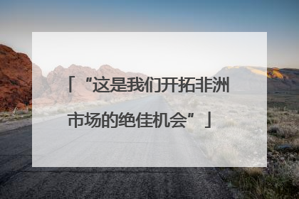 “这是我们开拓非洲市场的绝佳机会”