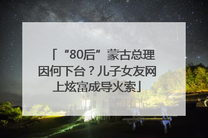 “80后”蒙古总理因何下台？儿子女友网上炫富成导火索