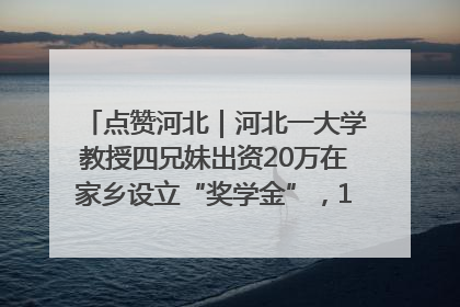 点赞河北｜河北一大学教授四兄妹出资20万在家乡设立“奖学金”，13年为320名农村学生种下“希望的种子”