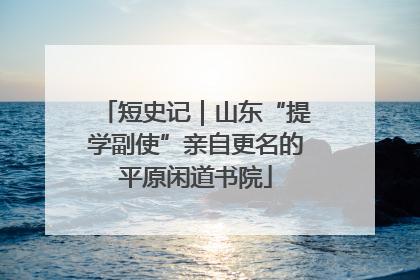 短史记｜山东“提学副使”亲自更名的平原闲道书院