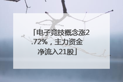 电子竞技概念涨2.72%，主力资金净流入21股