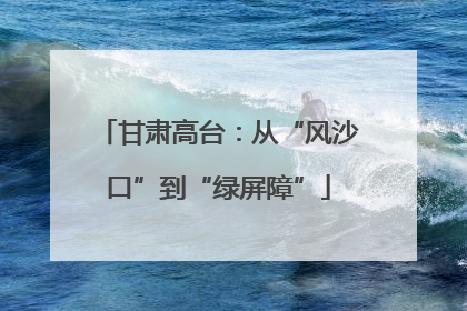 甘肃高台：从“风沙口”到“绿屏障”
