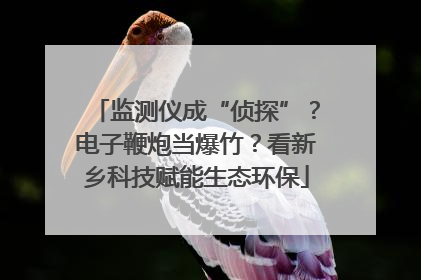 监测仪成“侦探”？电子鞭炮当爆竹？看新乡科技赋能生态环保