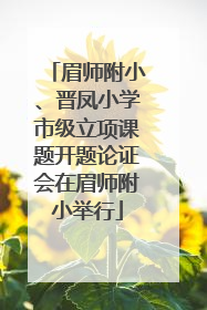 眉师附小、晋凤小学市级立项课题开题论证会在眉师附小举行