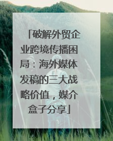 破解外贸企业跨境传播困局：海外媒体发稿的三大战略价值，媒介盒子分享
