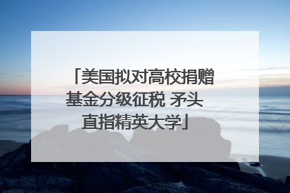 美国拟对高校捐赠基金分级征税 矛头直指精英大学
