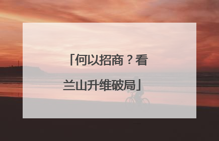 何以招商？看兰山升维破局