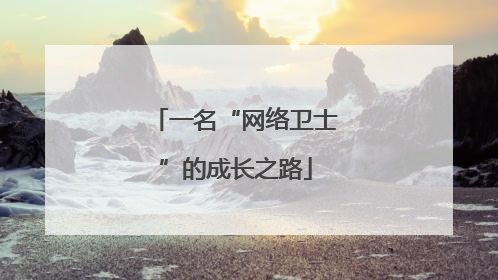 一名“网络卫士”的成长之路