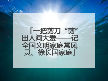 一把剪刀“剪”出人间大爱——记全国文明家庭常凤灵、徐长国家庭