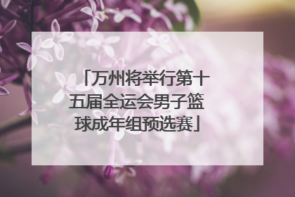 万州将举行第十五届全运会男子篮球成年组预选赛