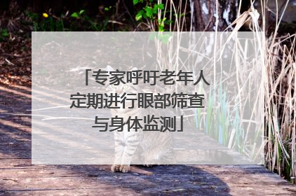 专家呼吁老年人定期进行眼部筛查与身体监测