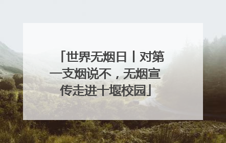 世界无烟日丨对第一支烟说不，无烟宣传走进十堰校园