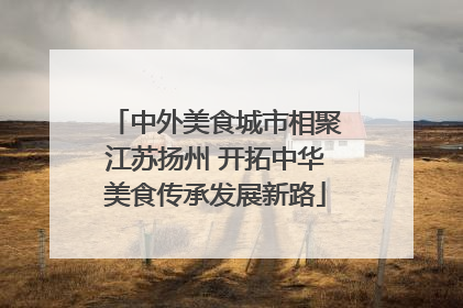 中外美食城市相聚江苏扬州 开拓中华美食传承发展新路