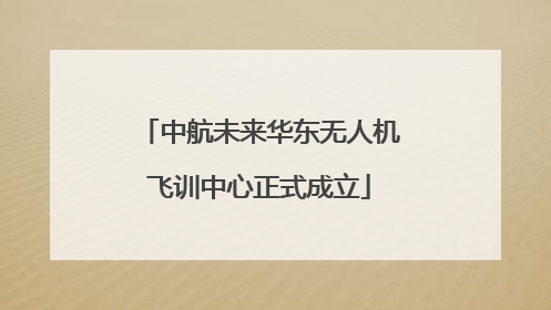 中航未来华东无人机飞训中心正式成立