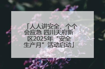 人人讲安全、个个会应急 四川天府新区2025年“安全生产月”活动启动