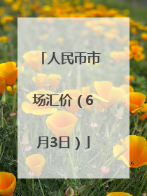 人民币市场汇价（6月3日）
