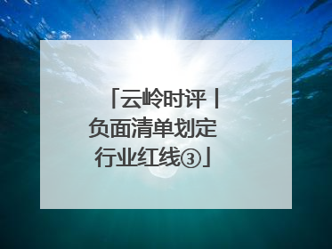 云岭时评丨负面清单划定行业红线③