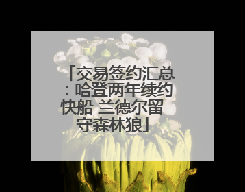 交易签约汇总：哈登两年续约快船 兰德尔留守森林狼