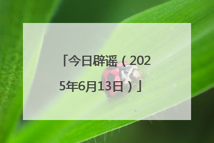 今日辟谣（2025年6月13日）