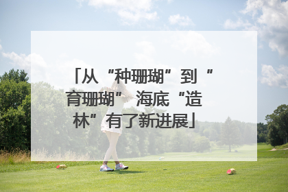 从“种珊瑚”到“育珊瑚” 海底“造林”有了新进展