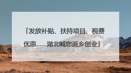 发放补贴、扶持项目、税费优惠……湖北喊您返乡创业