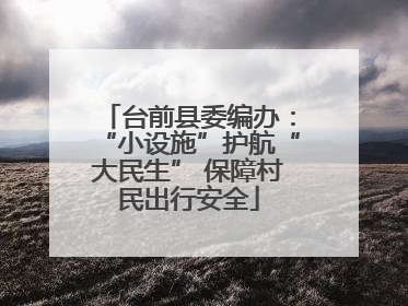 台前县委编办：“小设施”护航“大民生” 保障村民出行安全