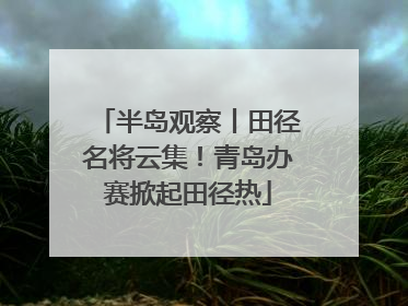 半岛观察丨田径名将云集！青岛办赛掀起田径热