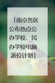 南京各区公布热点公办学校、民办学校电脑派位计划