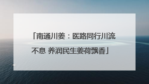 南通川姜：医路同行川流不息 养润民生姜荷飘香