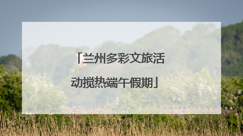 兰州多彩文旅活动搅热端午假期