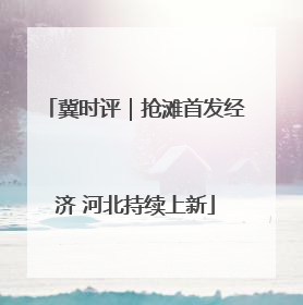 冀时评｜抢滩首发经济 河北持续上新