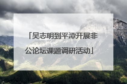 吴志明到平潭开展非公论坛课题调研活动