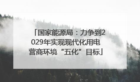 国家能源局：力争到2029年实现现代化用电营商环境“五化”目标