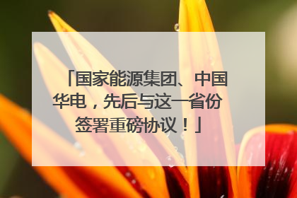 国家能源集团、中国华电，先后与这一省份签署重磅协议！