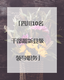 四川10名干部履新县级领导职务