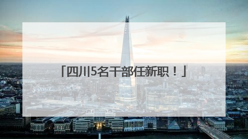 四川5名干部任新职！
