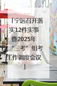 宁远召开落实12件实事暨2025年“三考”组考工作调度会议