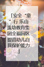 安全“童”行 乐山洙幼教育集团全福园区提高幼儿自我保护能力