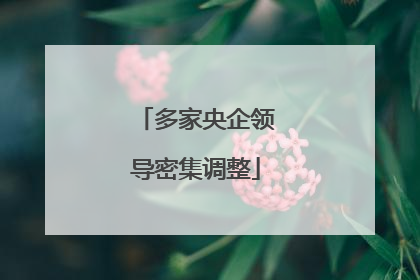 多家央企领导密集调整