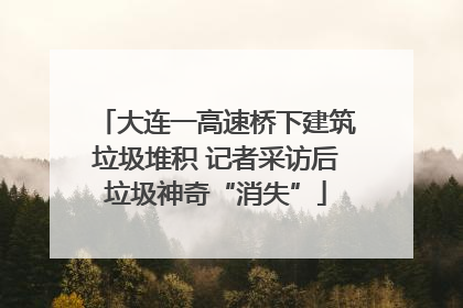 大连一高速桥下建筑垃圾堆积 记者采访后垃圾神奇“消失”
