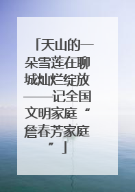 天山的一朵雪莲在聊城灿烂绽放——记全国文明家庭“詹春芳家庭”