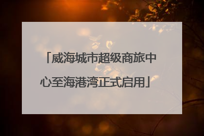 威海城市超级商旅中心至海港湾正式启用
